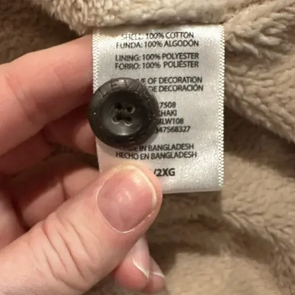 Levi's Khaki Cotton Ripstop Fabric XXL Fleece Lined Shacket - Picture 6 of 9